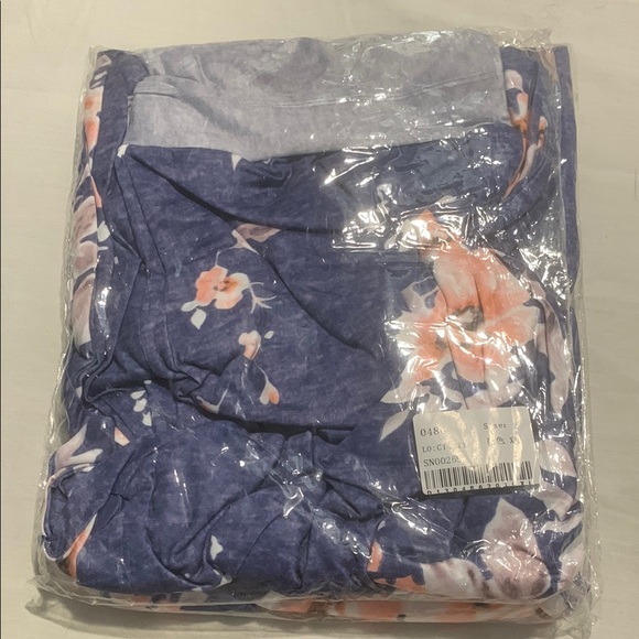 Other - Floral Pajama Pants in Blue and Pink